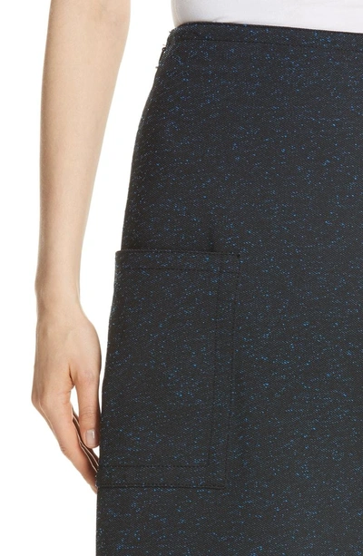 Shop Tibi Eclipse Origami Pique Skirt In Black/ Blue Multi