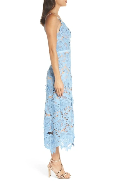 Shop Jarlo Jayla 3d Lace Tea Length Gown In Blue
