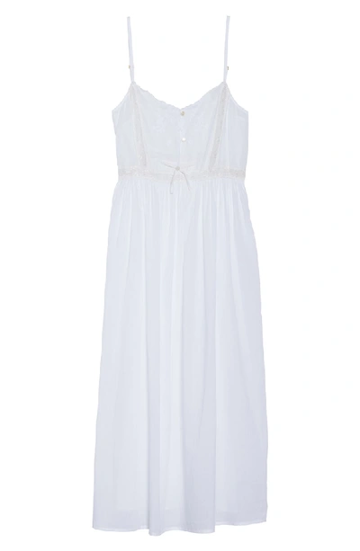 Shop Pour Les Femmes Lace Trim Nightgown In White