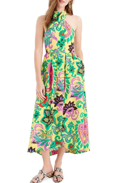 J crew silk maxi 2025 sarong dress in paisley