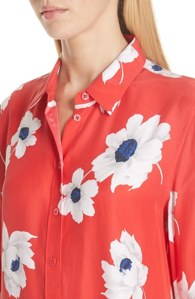 Shop Equipment Leema Floral Print Silk Shirt In Blood Moon Multi
