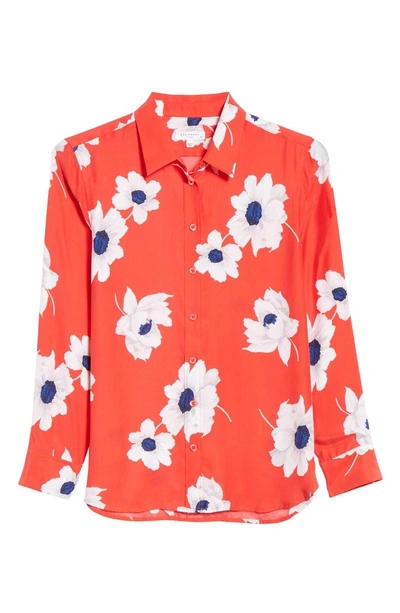 Shop Equipment Leema Floral Print Silk Shirt In Blood Moon Multi