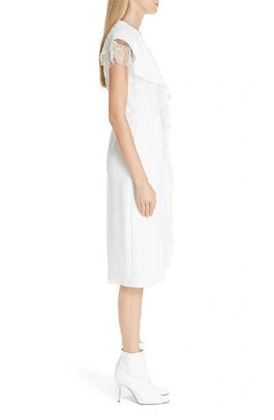 Shop Adam Lippes Lace Ruffle Cady Dress In Ivory
