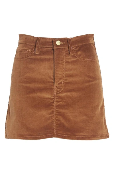 Shop Frame Le Mini Corduroy Skirt In Warm Tan