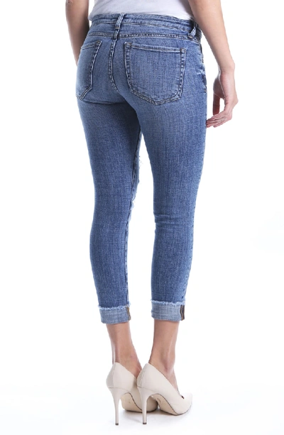 Shop Kut From The Kloth Amy Ripped Straight Leg Roll Cuff Jeans In Sprightly