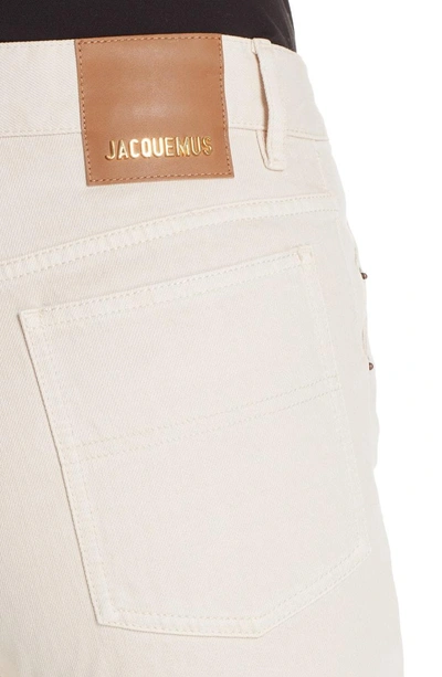 Shop Jacquemus Le Jean Crop Jeans In Ecru
