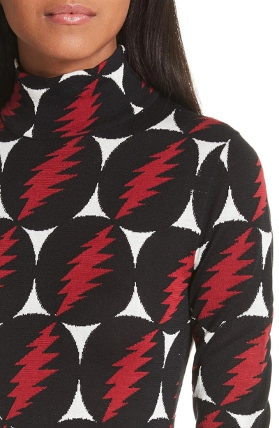 Shop Proenza Schouler Lightning Print Silk Sweater In Black Multi