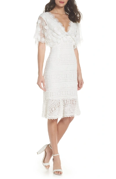 Shop Foxiedox Mavis Scalloped Lace Dress In Off White