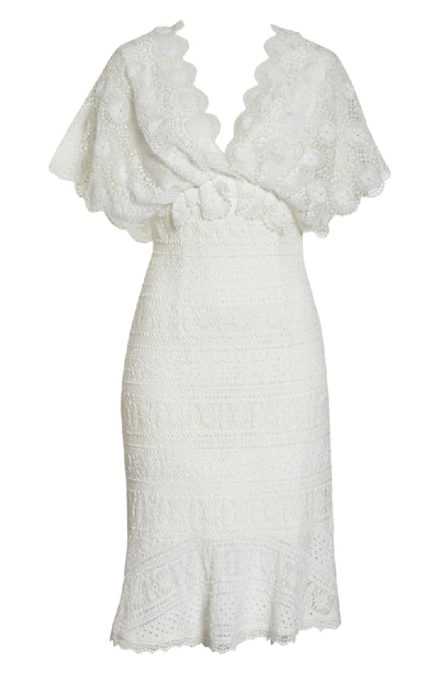 Shop Foxiedox Mavis Scalloped Lace Dress In Off White