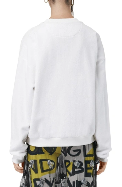 Shop Burberry Archive Logo Terry Sweatshirt In White