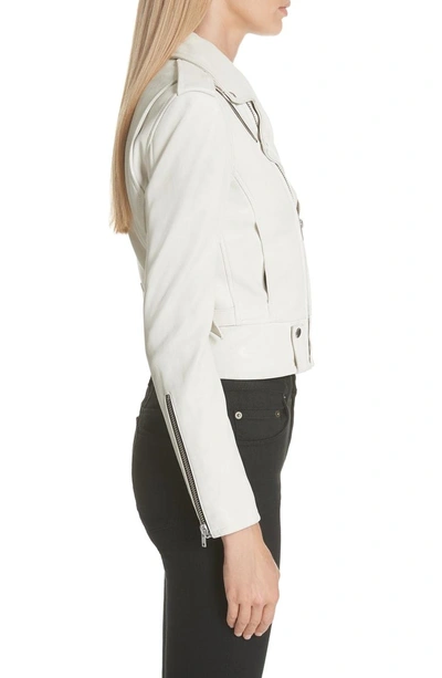 Shop Iro Ozark Leather Jacket In Off White
