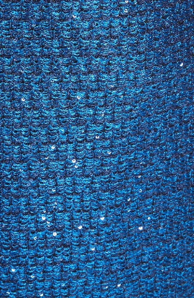 Shop St John Luster Sequin Knit Dress In Cobalt Multi