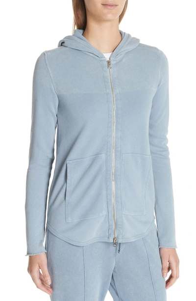 Shop Atm Anthony Thomas Melillo Chroma Wash Zip Hoodie In Blue