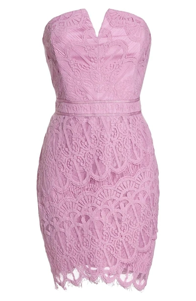 Shop Adelyn Rae Strapless Lace Dress In Lilac