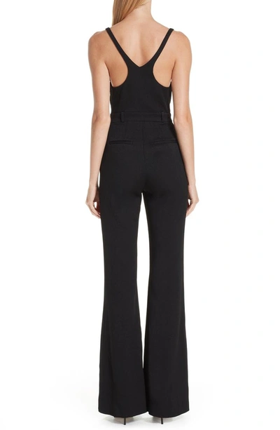 Shop Brandon Maxwell Crystal Pineapple Pebble Crepe Jumpsuit In Black