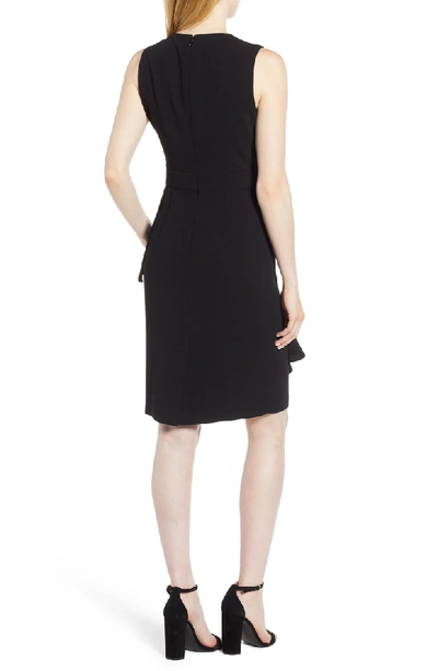 Shop Anne Klein Ruffle Front Dress In Black