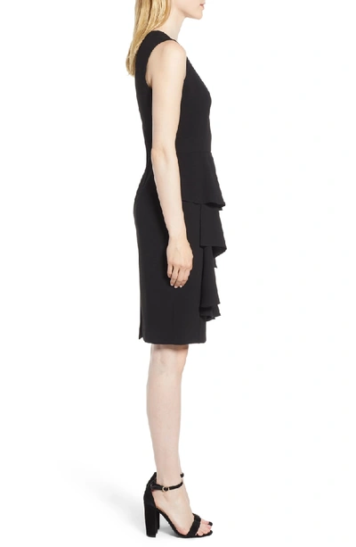 Shop Anne Klein Ruffle Front Dress In Black
