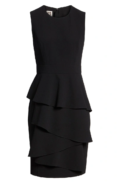 Shop Anne Klein Ruffle Front Dress In Black