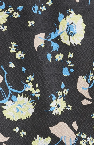 Shop Derek Lam 10 Crosby Garden Floral Silk Ruffle Sleeve Blouse In Black