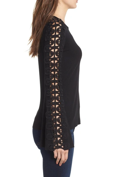 Shop Bailey44 Romanov Lace Bell Sleeve Tee In Black