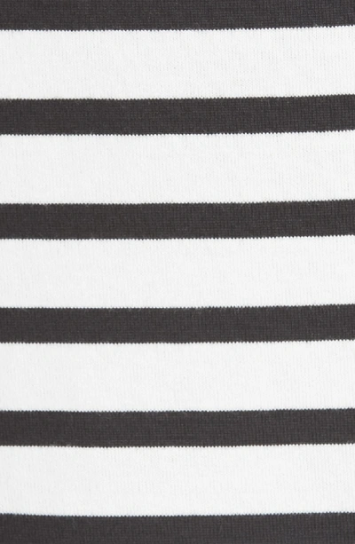 Shop Kate Spade Flutter Sleeve Stripe Tee In Off-white/ Black