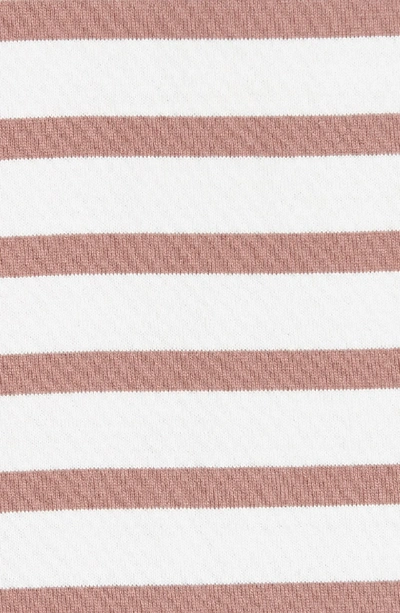 Shop Kate Spade Flutter Sleeve Stripe Tee In Off-white/ Suntan