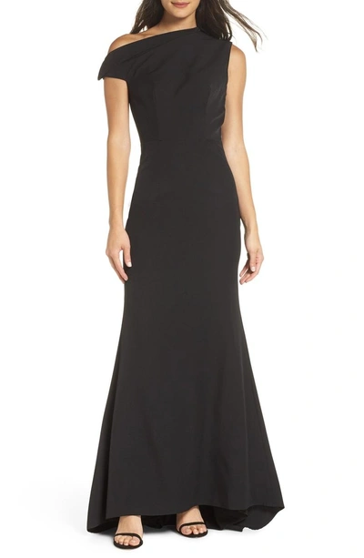 Shop Jarlo Carmel One-shoulder Gown In Black