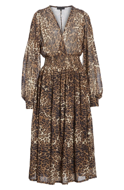 Shop Nili Lotan Brienne Leopard Print Silk Chiffon Dress