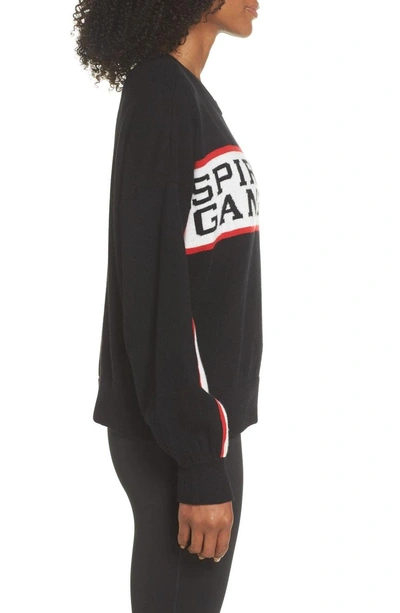 Shop Spiritual Gangster Intarsia Logo Wool & Cashmere Sweater In Black