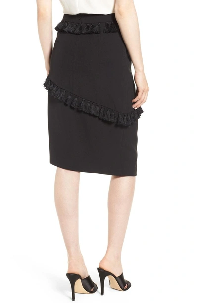 Shop Elliatt Tassel Trim Asymmetrical Skirt In Black