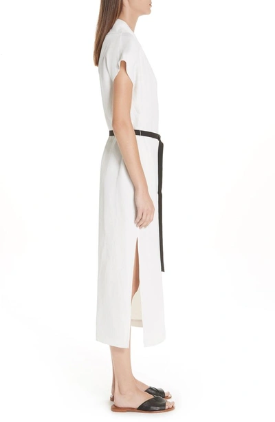 Shop Zero + Maria Cornejo Leah Belted Dress In White Pepper