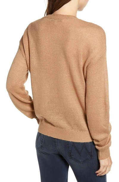 Shop Cupcakes And Cashmere Kobi Embroidered Sweater In Dark Camel