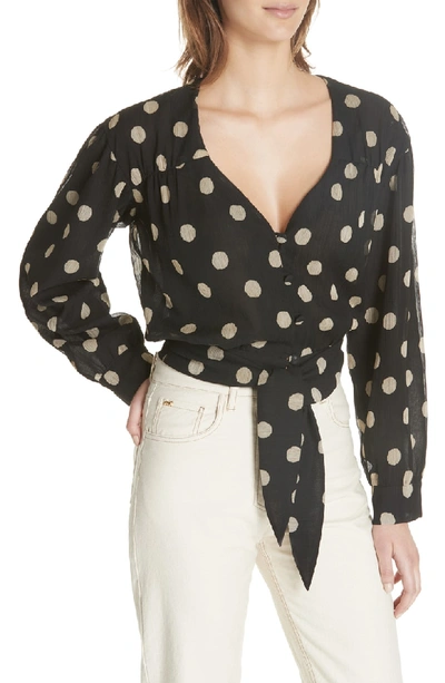 Shop Nanushka Amulet Polka Dot Tech Chiffon Blouse