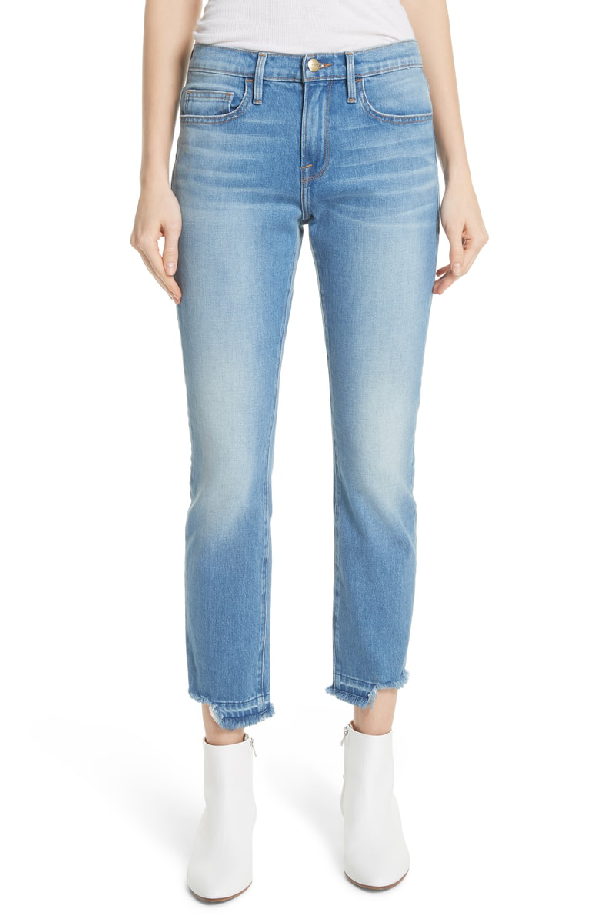 Frame Le Boy Released Cut Hem Straight Leg Jeans In Whitfield Modesens