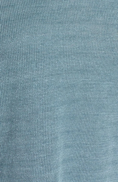 Shop Eileen Fisher Short Organic Linen Poncho Top In Blue Steel