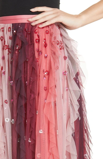 Shop Needle & Thread Rainbow Midi Skirt In Cherry