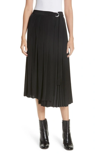 Shop Robert Rodriguez Asymmetrical Pleated Midi Skirt In Black