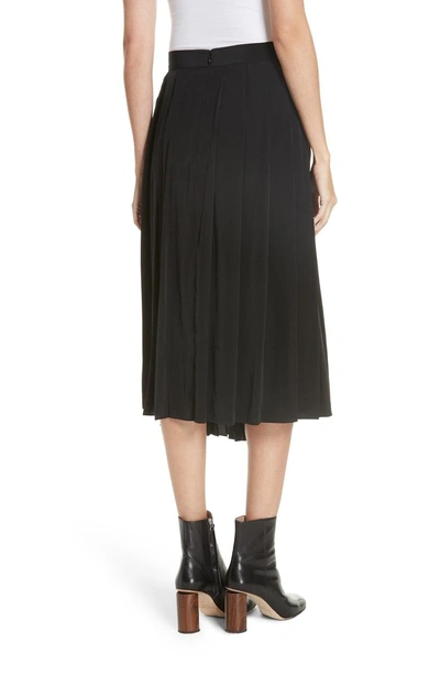 Shop Robert Rodriguez Asymmetrical Pleated Midi Skirt In Black