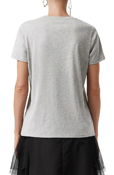 Shop Burberry Clumber Flocked Logo Tee In Pale Grey Melange