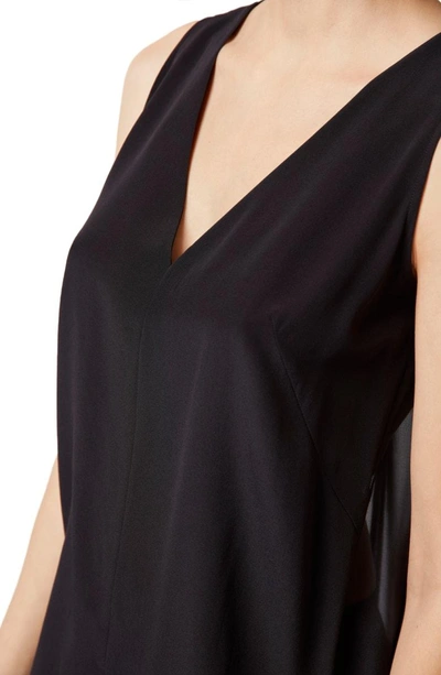 Shop J Brand Christina Pleated Back Silk Top In Black