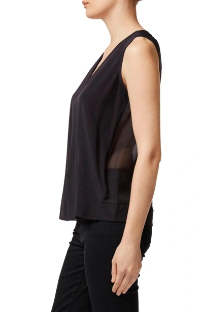 Shop J Brand Christina Pleated Back Silk Top In Black