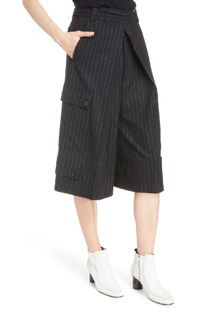 Shop Jw Anderson Pinstripe Culottes In Black