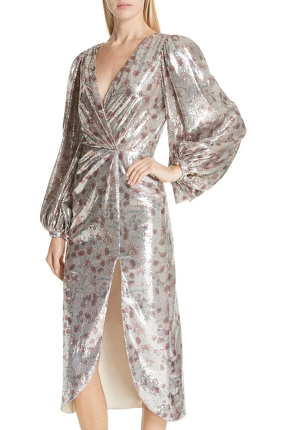 Shop Johanna Ortiz Alfonsina Sequin Dress In Victorian Cerezo Almond