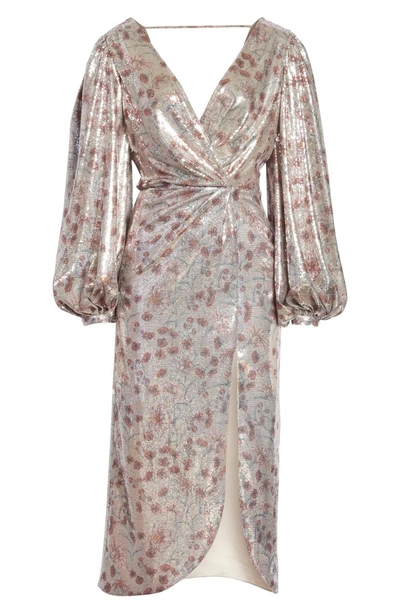 Shop Johanna Ortiz Alfonsina Sequin Dress In Victorian Cerezo Almond