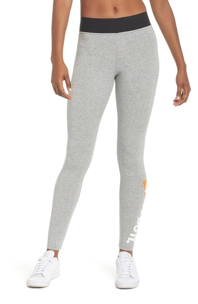 Shop Nike Leggings In Dk Grey Heather