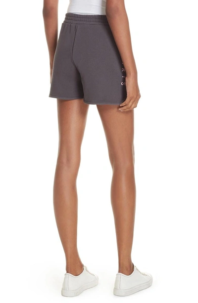 Shop Kenzo Logo Sport Shorts In Anthracite