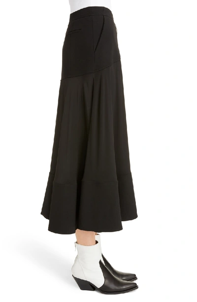 Shop Givenchy Zip Front Crepe De Chine Midi Skirt In Black