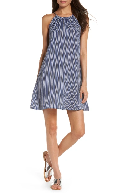 Shop Knot Sisters Julia Stripe A-line Halter Dress In Blue Stripe