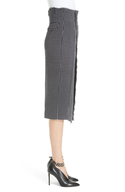 Shop Jason Wu Wool Check Skirt In Black/ Chalk