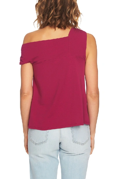 Shop 1.state Twist Front One-shoulder Top In Tropic Berry